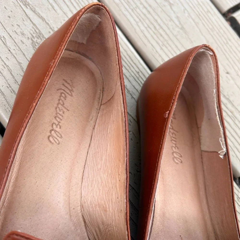 Madewell Pointed Toe Saddle Leather Loafers sz 8.5 - Picture 2 of 5